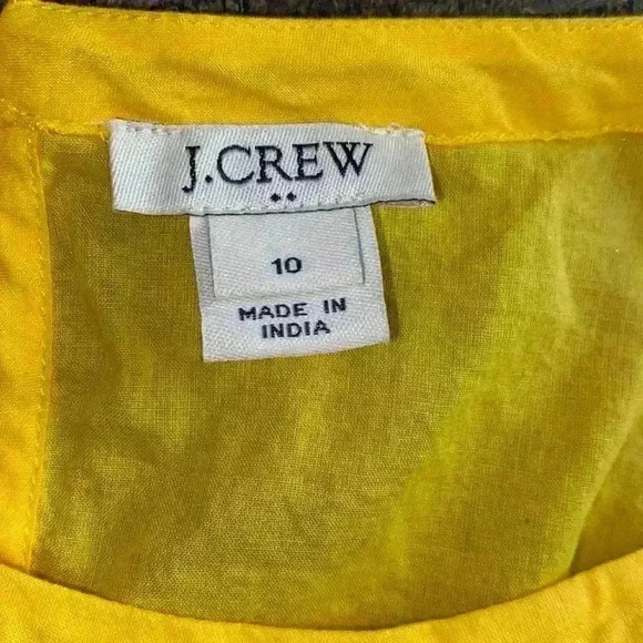J. Crew Yellow Peplum Blouse size 10 - Picture 3 of 5